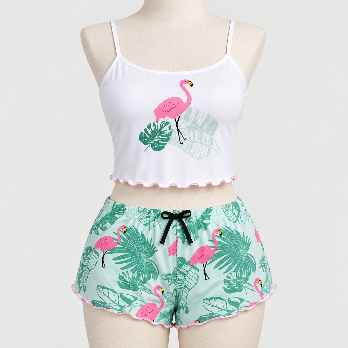 Floral Women Summer Sexy Short Sleepwear 2 Piece