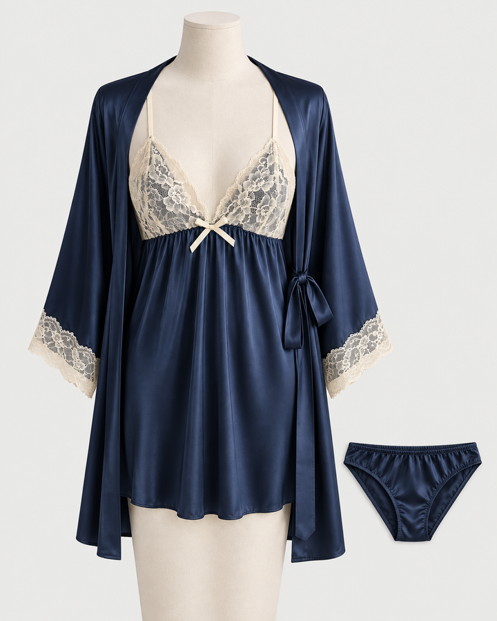 Premium 3 Piece Nightwear Gown for Women
