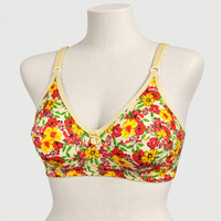 Flower Printed Soft Cotton Basic Daily Wear Printed Bra
