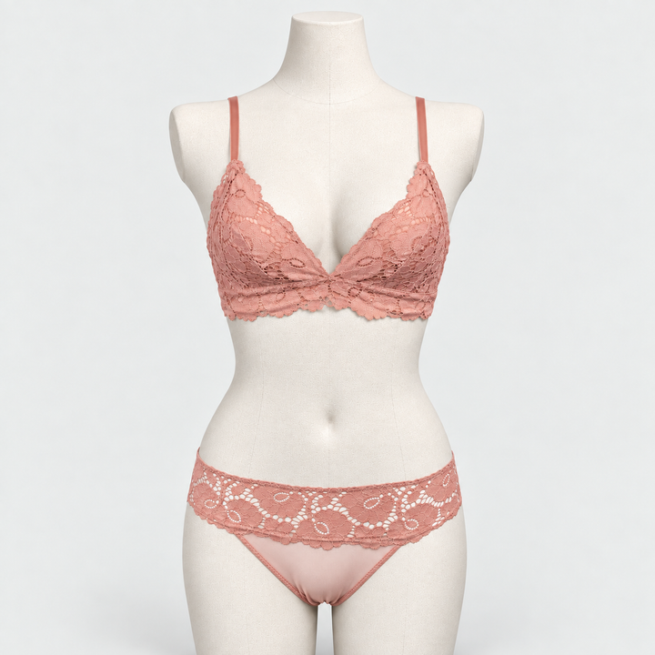 Bridal Floral Lace Soft Solid Breathable Wireless Bra