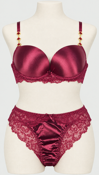 Luxury Thin Pad Silk Bra Set with Embellished Stones