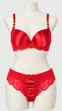 Luxury Thin Pad Silk Bra Set with Embellished Stones