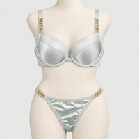 Intimate Silk Bra Panty Set with Stylish Buckle