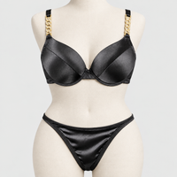 Intimate Silk Bra Panty Set with Stylish Buckle