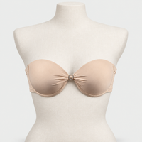 Convertible Padded Push-Up Underwired Bra, Strapless with Front Ring