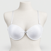 Convertible Padded Push-Up Underwired Bra, Strapless with Front Ring