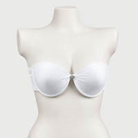 Convertible Padded Push-Up Underwired Bra, Strapless with Front Ring