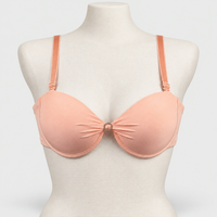Convertible Padded Push-Up Underwired Bra, Strapless with Front Ring