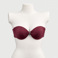 Convertible Padded Push-Up Underwired Bra, Strapless with Front Ring