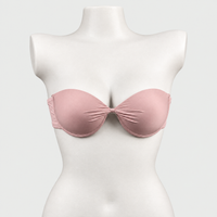 Convertible Padded Push-Up Underwired Bra, Strapless with Front Ring