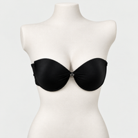 Convertible Padded Push-Up Underwired Bra, Strapless with Front Ring
