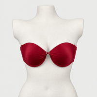 Convertible Padded Push-Up Underwired Bra, Strapless with Front Ring