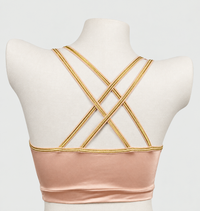 Luxury Soft Silk Removable Padded Bralette and Panty Set with Elegant Golden Straps