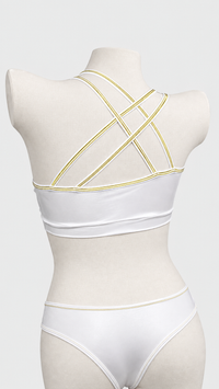 Luxury Soft Silk Removable Padded Bralette and Panty Set with Elegant Golden Straps