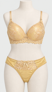 Elegant Bridal Soft Lace Push Up Bra and Panty Set