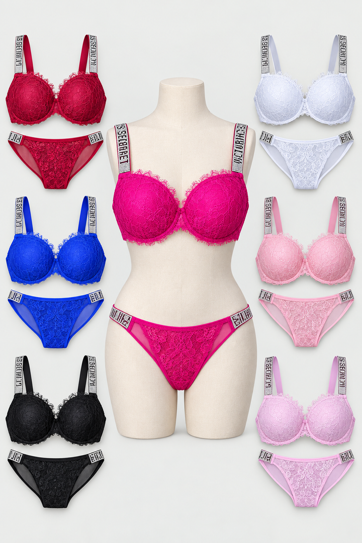 Elegant Victoria Secret Style Lace Bra and Panty Set