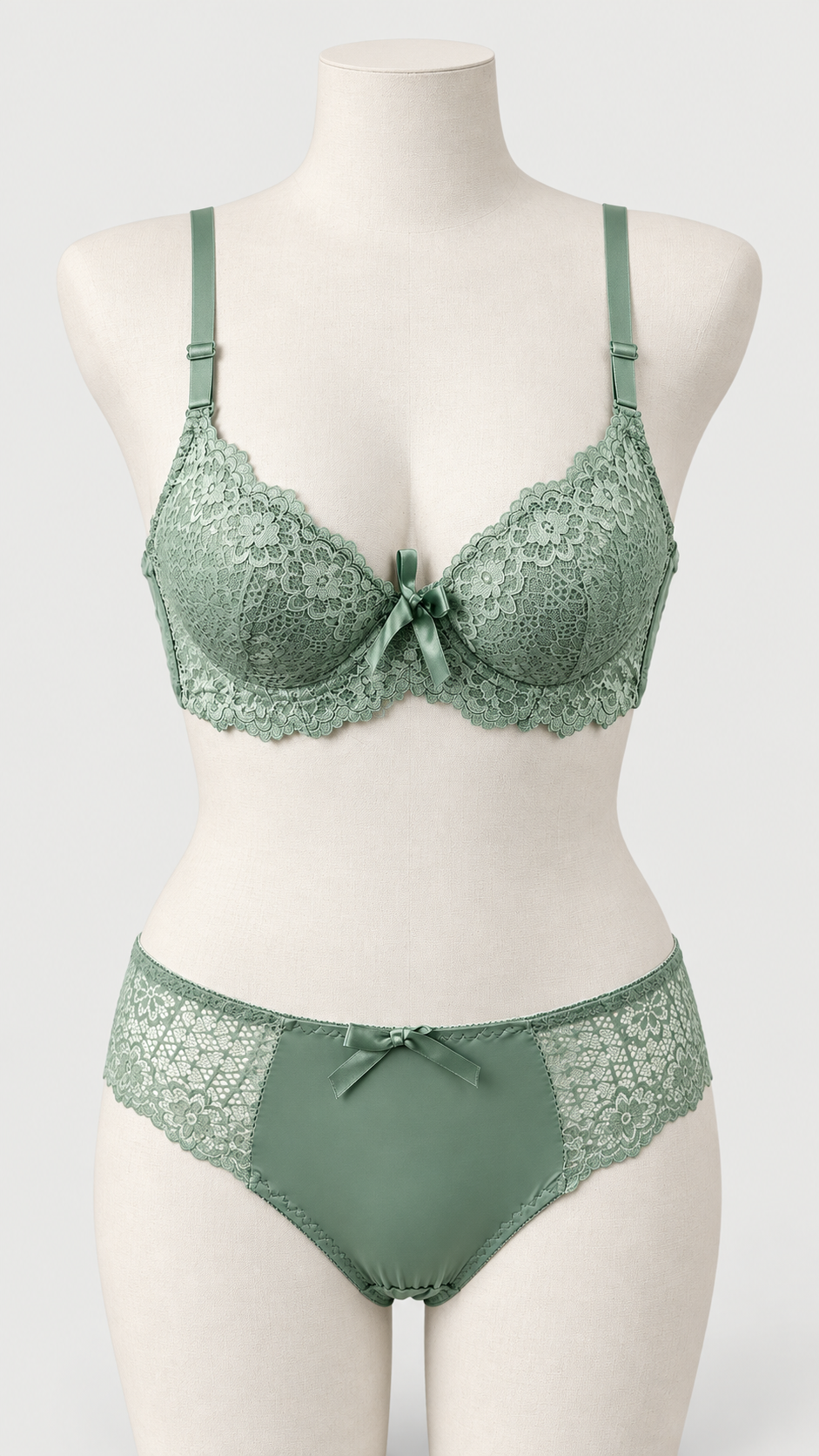 Premium Bridal Lace Bra and Panty Set with Light Foam Padding