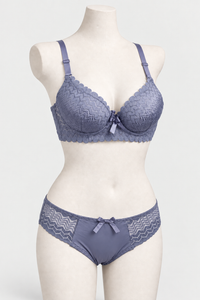 Bridal Lace Padded Push Up Wired Bra with Matching Underwear