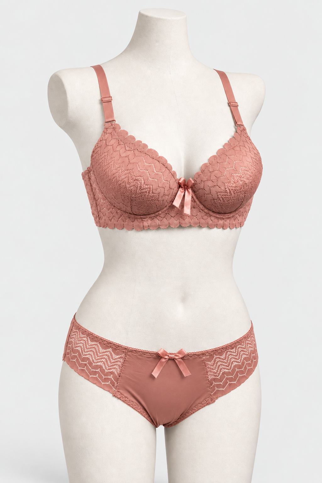 Bridal Lace Padded Push Up Wired Bra with Matching Underwear