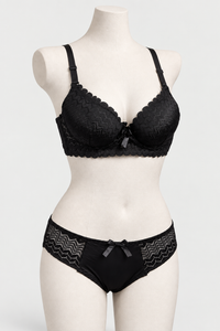 Bridal Lace Padded Push Up Wired Bra with Matching Underwear