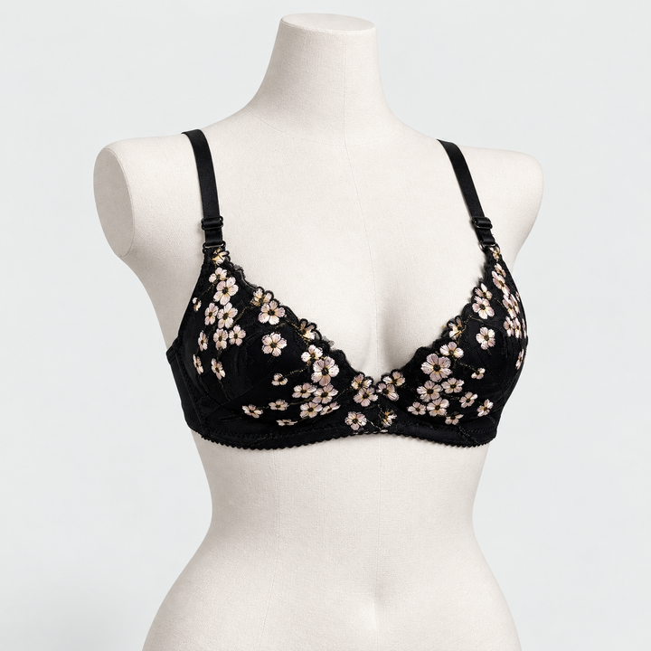 Bridal Embroidered Floral Bra with Light Foam