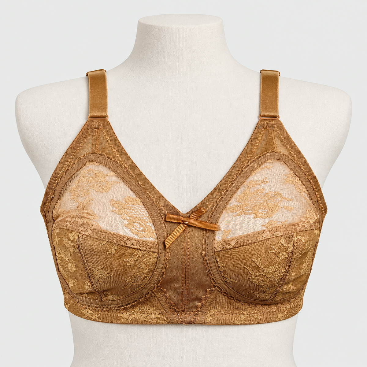 Plus Size Full Coverage Lacy Net Bra Soft & Breathable