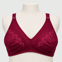 Plus Size Cotton Bra with Lace Embroidery