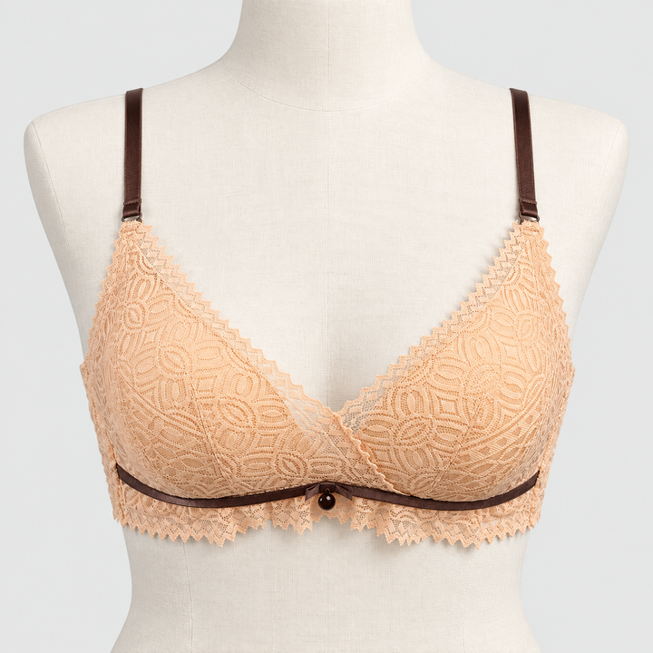 Lacy Net Bra with Dark Color Strap for Young Girls