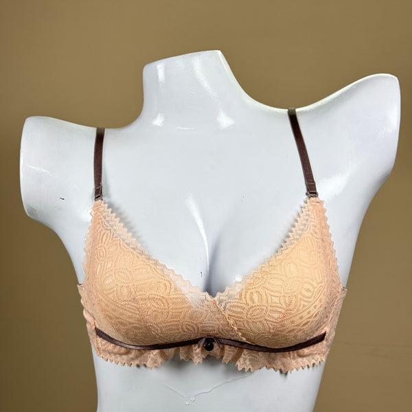 Lacy Net Bra with Dark Color Strap for Young Girls