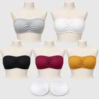 Strapless Wireless Padded Bra with Removable Pads