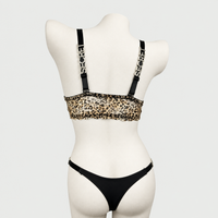 Sexy Secret Front Open Cheetah Printed Padded Bra Panty Set