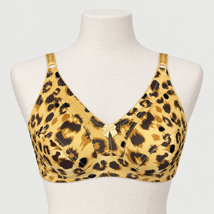 Silky Cheetah Print Non Padded Wire Free Bra
