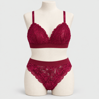 Premium Bridal Lace Padded Removable Bra with Same Lace Underwear