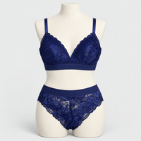 Premium Bridal Lace Padded Removable Bra with Same Lace Underwear
