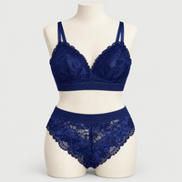 Premium Bridal Lace Padded Removable Bra with Same Lace Underwear