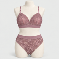 Premium Bridal Lace Padded Removable Bra with Same Lace Underwear