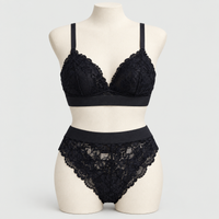 Premium Bridal Lace Padded Removable Bra with Same Lace Underwear