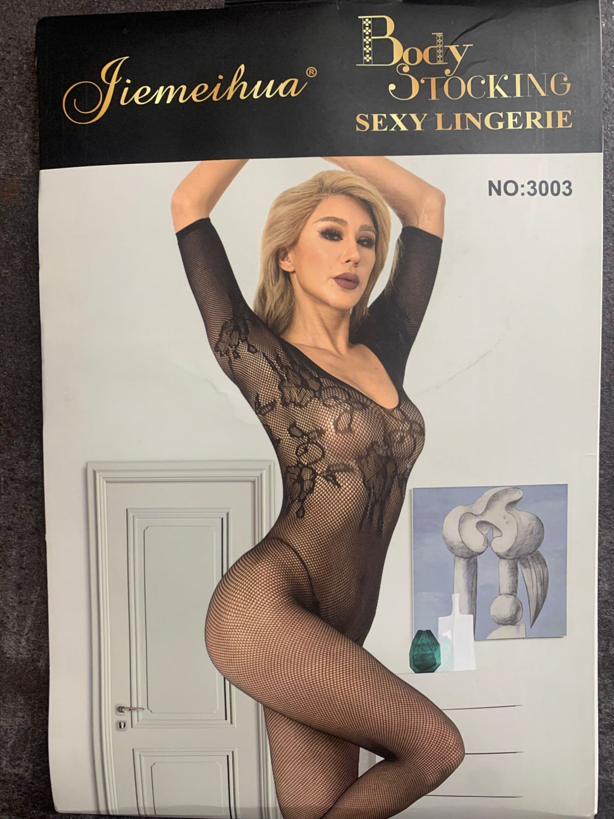 Long Sleeve Floral Lace Fishnet Bodystocking