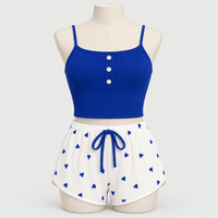 Premium Casual Pajamas Loungewear Two Piece Vest With Shorts