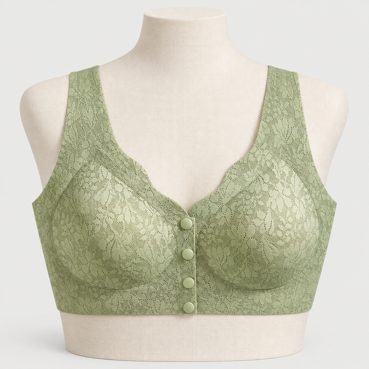 Premium Seamless Front Button Bralette | Pink Pearl
