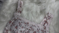 Floral Lace-Trim Padded Camisole with Removable Pads