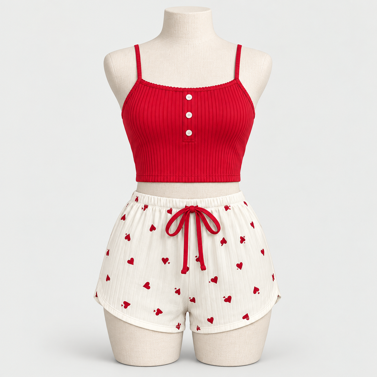 Premium Casual Pajamas Loungewear Two Piece Vest With Shorts